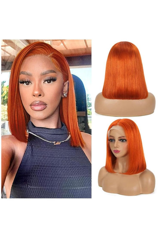 Straight Colored Bob 13x4 Wig Glueless 360 Human Bob Wig for Black Women