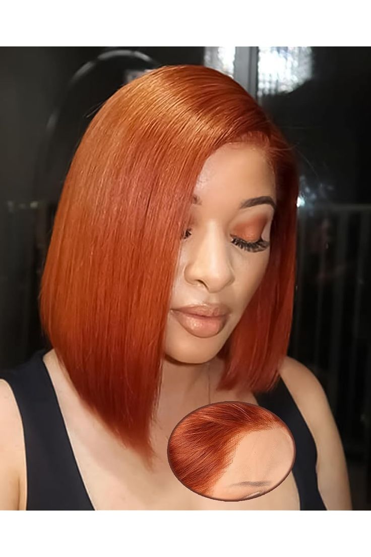 Straight Colored Bob 13x4 Wig Glueless 360 Human Bob Wig for Black Women