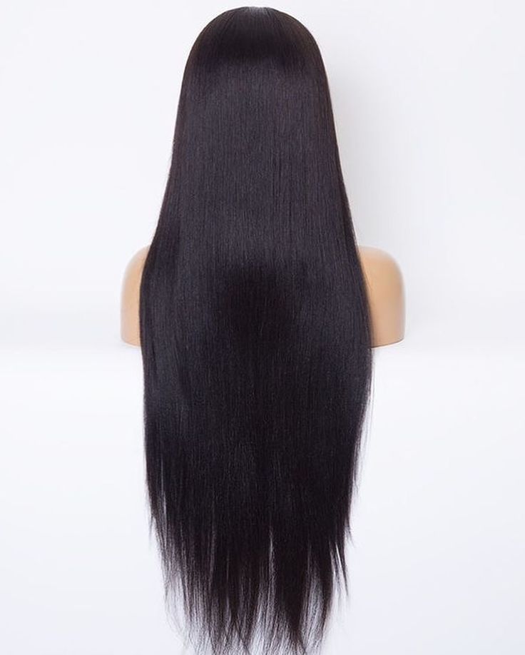 Black Straight 13x4 Wig Glueless 360 Human Hair Lace Frontal Wig for Black Women