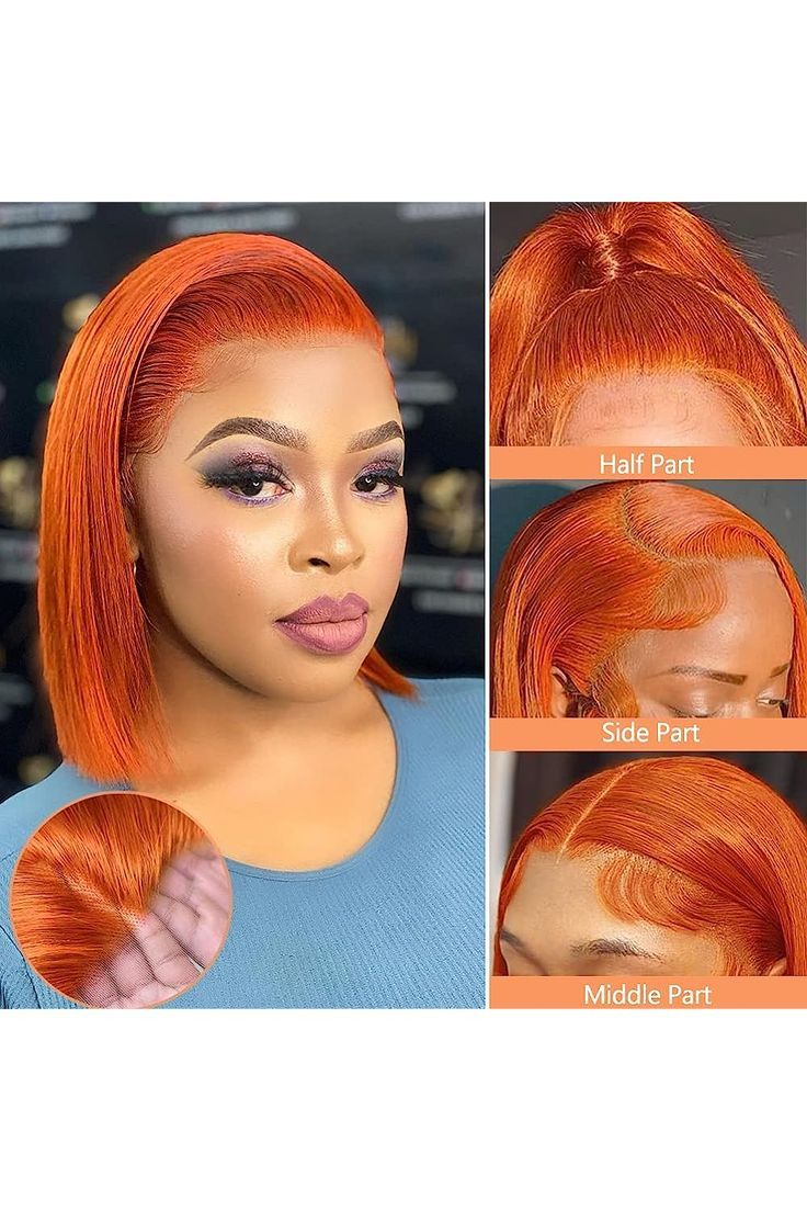 Straight Colored Bob 13x4 Wig Glueless 360 Human Bob Wig for Black Women