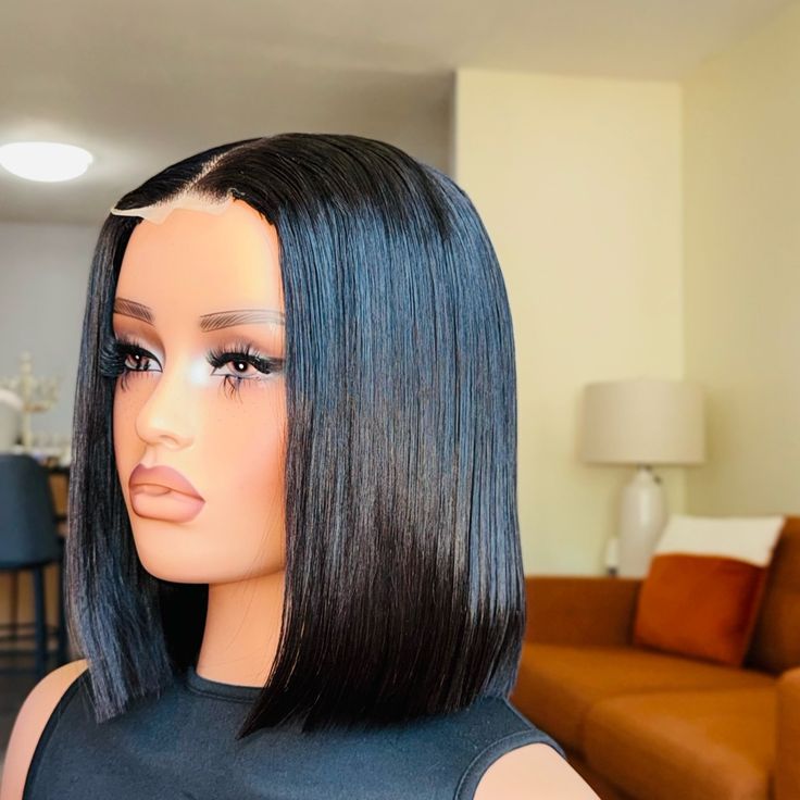 Black Bob straight 13x4 Wig Glueless 360 Human Hair Lace Bob Wig for Black Women